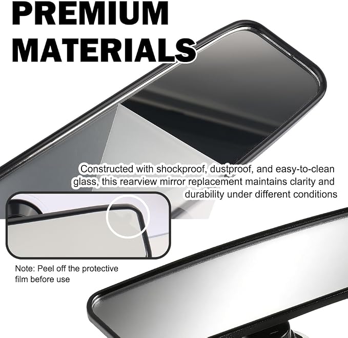 HD Suction Cup Rear View Mirror,360° Adjustable Automotive Interior Mirrors for Observing Kids and Reducing Blind Spots,Essential Car Rearview Mirror Replacement for Most Vehicle