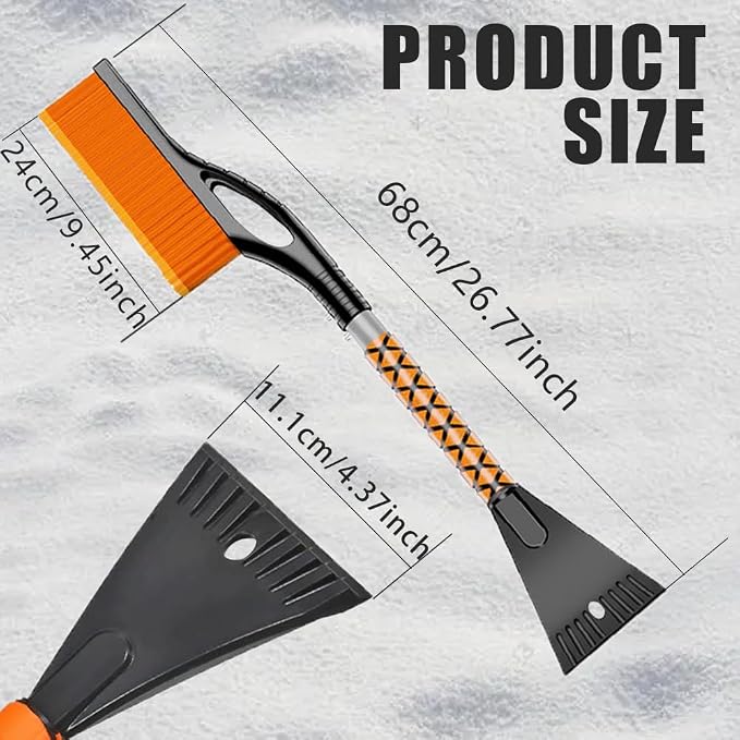 Snow Brush and Ice Scrapers for Car Windshield, Car Scraper Snow Clearing Brush, 2-in-1 Detachable Snow Removal Tool with Ergonomic Foam Grip Winter Accessories for Cars, Trucks, SUVs