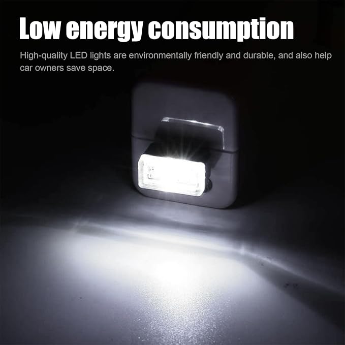 4 PCS USB LED Car Interior Atmosphere Lamp, Portable Mini LED Night Light, Plug-in USB Interface Trunk Ambient Lighting Kit, Universal Car Interior Accessories (White)