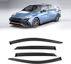 Rain Guards for 2021-2026 Hyundai Elantra, Out-Channel Window Visor Shields Vent Shade Deflector Wind Dark Smoke for 21-26 Elantra 2022 2023, Tape-On Outside-Mount, 4PCS
