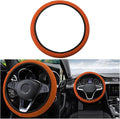 Moly Magnolia Elastic Stretch Steering Wheel Cover, Universal 15 Inch Automotive Steering Wheel Cover, Microfiber Breathable Anti-Slip Odorless Ice Silk, Warm in Winter Cool in Summer (Orange)