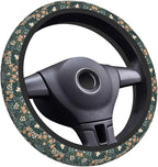 Elastic Steering Wheel Cover Car Accessories Cute Universal 15 Inch Absorbing Sweat Non-Slip Breathable for Woman - Flower