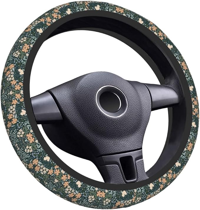 Elastic Steering Wheel Cover Car Accessories Cute Universal 15 Inch Absorbing Sweat Non-Slip Breathable for Woman - Flower