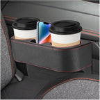 Car Seat Gap Filler Organizer, Multifunctional Auto Console Side Storage Box with Cup Holder, Universal PU Leather Cup Holder Front Seat Crevice Filler for Car Truck SUV (Black)