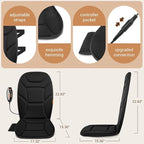 Massage Chair Pad with Full Back Thighs Heat | Back Massager for Chair with 3 Heating Pads 6 Vibrating Motors, Massage Seat Cover for Home Office, Heated Seat Cover Warmer