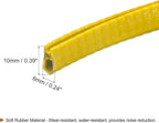 U Channel Edge Trim, 16.4ft Length Rubber Guard Seal Strip Edge Protector Fit for 1-2.5mm Edge, (15/64" W x 25/64" H) Yellow