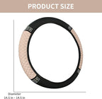 Bling Car Steering Wheel Cover, 15 Inch Rhinestones Soft Leather Elastic Steering Wheel Protector, Sparkly Crystal Diamond for Women, Car Interior Accessories for Most Cars (Beige)