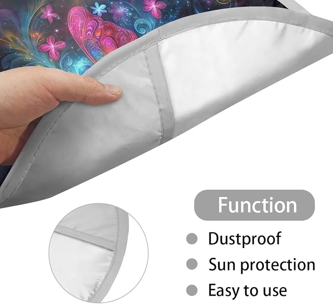 Steering Wheel Sun Shade Cover Galaxy Butterfly Car Accessories 17 inch Anti-Heat Steering Wheel Cover for Blocking Sun & Heat,Cooling Steering Wheel Cover for Summer