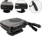 Car Heater, 2 in 1 Modes Fast Heating Cooling Fanswith Cigarette Lighter Plug 360° Rotary Base, 200W 12V Portable Window Defroster Auto Car Heater Windshield Defogger Automobile Windscreen Heater