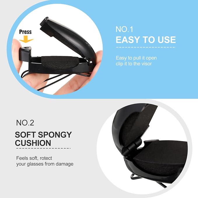 10 Pieces Auto Car Vehicle Sun Visor Clip Holder for Sunglasses Glasses Holder Hanger Eyeglasses Mount Ticket Card Clip Car Accessories(Black, Gray, Silver)
