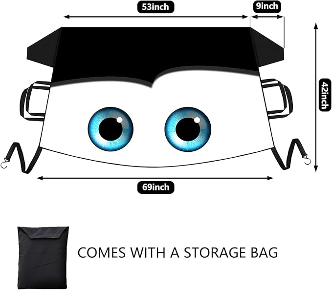 Car Cover Waterproof All Weather Windshield Sun Shade Hail Protector Automotive Exterior Car Accessories Universal Fit for Car, SUV, Truck(Eyes)