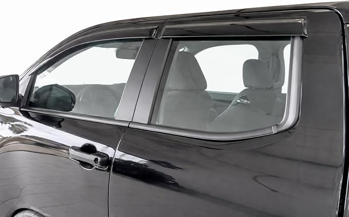 2024-2026 Tape on Rain Guards for Toyota Tacoma Double Cab Side Window Visor Deflectors Heavy Duty Vent Shades 2025
