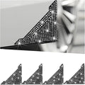 Bling Car Door Corner Edge Guard, 4PCS Anti-Collision Crystal Rhinestone Vehicle Door Edge Bumper Protector Sticker, Automotive Decorative Accessories, Universal for SUV Truck Sedan (Black)