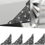 Bling Car Door Corner Edge Guard, 4PCS Anti-Collision Crystal Rhinestone Vehicle Door Edge Bumper Protector Sticker, Automotive Decorative Accessories, Universal for SUV Truck Sedan (Black)
