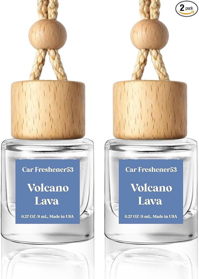 Car Air Freshener Diffuser 2 Pack Hanging Air Freshener Diffuser - VoIeano Lava Fragrance Oil Air D iffuser for Car, 45+ days Long Lasting Fragrance Made in USA (V53)