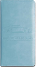 Car Accessories Registration and Insurance Holder,Leather Essential Card Magnetic Shut Vehicle Glove Box Organizer Case for Auto Driver License Document Truck Motorcycle Boat Men Women-Blue