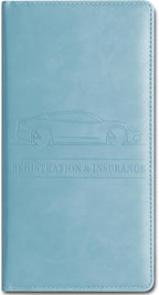 Car Accessories Registration and Insurance Holder,Leather Essential Card Magnetic Shut Vehicle Glove Box Organizer Case for Auto Driver License Document Truck Motorcycle Boat Men Women-Blue