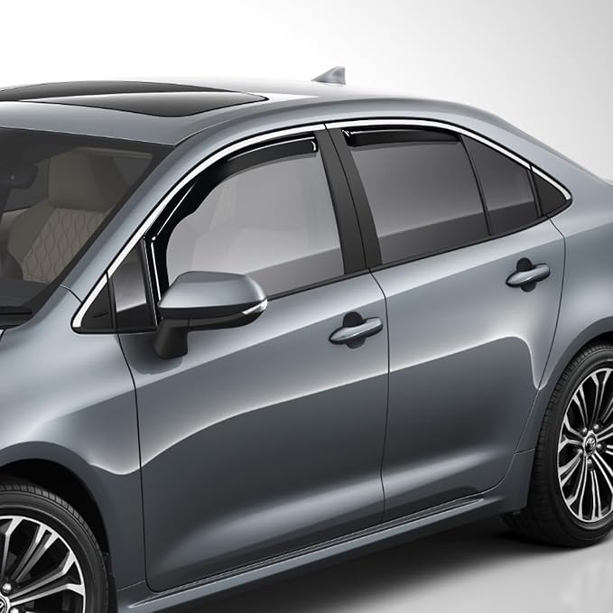 in Channel Rain Guards for Toyota Corolla 2020-2026 Sedan Window Deflectors Window Visors for Fresh Air in Rain, Highway Wind Noise Reduction-4PCS