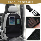 2PCS Kick Mat Back Seat Protector, Back Seat Cover for Kids, Large Vehicle Backseat Protector with 2 Mesh Storage Pockets, Waterproof Car Backseat Protective Covers for Most Vehicles (2PCS)