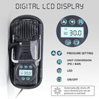 Portable Air Compressor, 12V DC Air Pump for Car Tires with Digital Tire Pressure Gauge, 120 Max PSI, Preset Pressure Feature, LED, and Digital Display