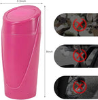 Wevdn Car Trash Can Bin with Lid, Mini Leakproof Vehicle Side Door Cup Holder Trash Can with Lid, Multipurpose Organizer Portable Garbage Bin for Cup Holder Car Home Office (Rose Red)
