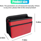 Car Trash Can, Foldable Waterproof Leather Trash Bin Garbage Organizer, Multi-Pocket Mini Hanging Storage Container, Universal Auto Interior Accessories for Cars, SUVs, Trucks (Red)