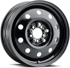 Allied 83B FWD Black Mod 14X5.5" 5X100 & 5X115 Bolt Patterns +38mm Offset 4.75" BS Satin Black Steel Passenger Car Wheel, Bolt-on OE Replacement, Car Mods, FWD, AWD, SUV and CUV Steel Wheel