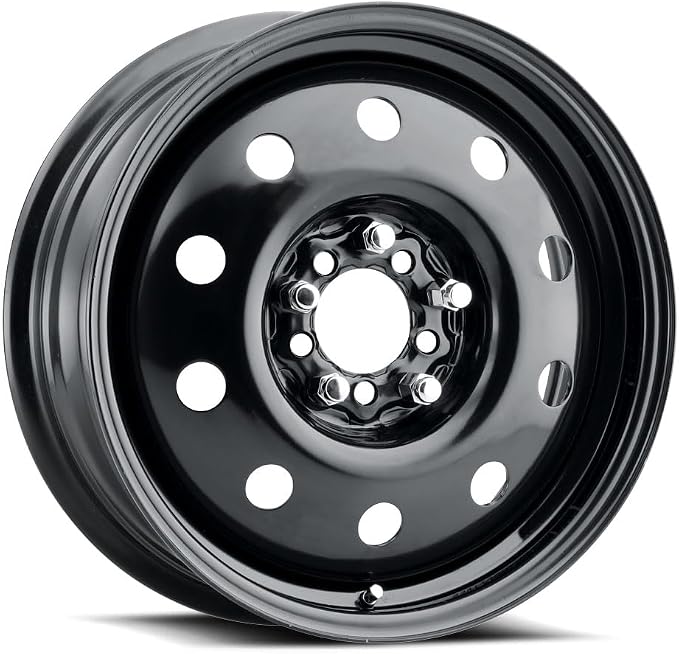 Allied 83B FWD Black Mod 16X6" 5X110 & 5X4.50 Bolt Patterns +35mm Offset 4.88" BS Satin Black Passenger Car Wheel, Bolt-on OE Replacement, Car Mods, FWD, AWD, SUV and CUV Steel Wheel