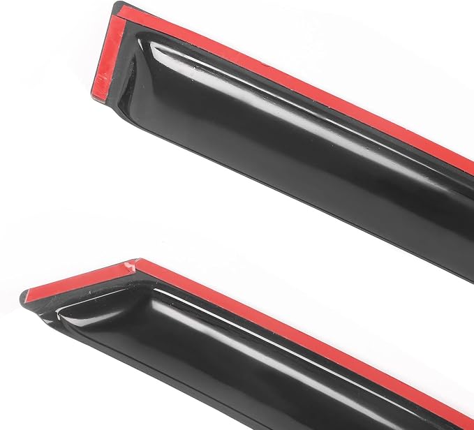 Fit 2006-2011 Honda Civic Sedan Only Tape on Slim Style Window Visor |, Acrylic, Smoke Tinted, Sun Rain Wind Guards Shield Vent, Wind Deflector, 2007 2008 2009 2010, Self-Adhesive