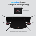 600D Windshield Snow Cover with Side Mirror Covers & Reflective Strips – Extended Flaps, Winter Frost Protector (70×57 inch) for Cars, Trucks, SUVs