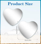 2 Pcs Heart Shaped Blind Spot Mirror, Heart for Car Mirror Accessories Blind Spot for Cars High Definition Glass Frameless Convex Side Mirrors, Stick-On Wide Angle Rear View for SUVs, Truck & RV