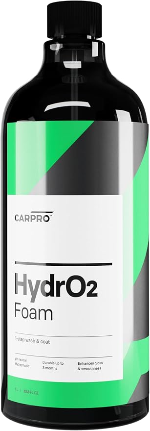 HydrO2 Foam Car Wash & High Gloss Sealant in One: 1-Step Car Wash and Coat, Ultra-Hydrophobic Coating - Liter (34oz)