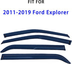Tape On Window Visors Rain Guards Compatible with 2011-2019 Ford Explorer, Side Vent Window Deflectors Vent Visors Shade for Ford Explorer 11-19,Truck Accessories-4pcs