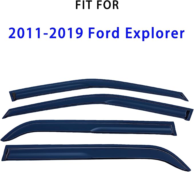 Tape On Window Visors Rain Guards Compatible with 2011-2019 Ford Explorer, Side Vent Window Deflectors Vent Visors Shade for Ford Explorer 11-19,Truck Accessories-4pcs