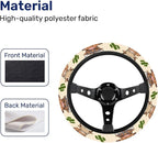 Cute Highland Cow Steering Wheel Cover, Non Slip Polyester Car Wheel Protector for Car SUV Truck, Universal 15 Inch