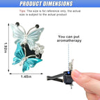 ZIMISI Car Vent Clip, Dual Butterfly Air Vent Clips, Bling Diamond Car Diffuser Clips, Cute Air Conditioning Outlet Decoration, Butterfly Car Accessories for Women (4Pcs/Blue)