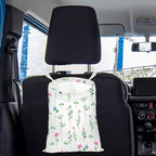 Car Trash Bag Car Garbage Bag Hanging Floral Cars Trash Can Spring Decor Waterproof Cars Back Seat Organizer for Vehicle Travelling Camping