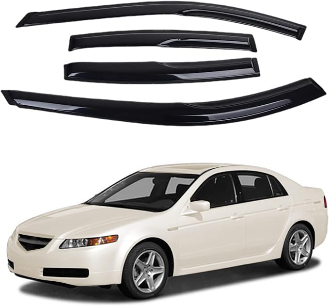 Tape-On Window Visors 4-Piece for 2004 2005 2006 2007 2008 Acura TL Sun Rain Guard Shield Shade Smoke 94057