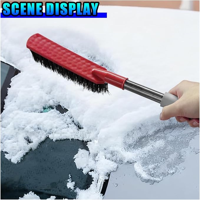 2 in 1 Snow Brush and Ice Scraper for Car Windshield, 22.83" Winter Automotive Window Snow Shovel with Ergonomic Foam Grip, Detachable Vehicle Windshield Deicer for Car, SUV, Truck (Red)