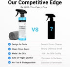 Tesla Seat Cleaner & Stain Remover, Tesla Interior Cleaner for White & Black Vegan Leather | Tesla Model Y Juniper Accessories 2026 & Tesla Model 3 Accessories, S/X/Cybertruck