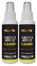 Rolite RPAC4z2PK Plastic and Acrylic Cleaner Spray, 4 fl. oz., 2 Pack, High Shine Protectant and Polish for Nonporous Surfaces, Streak-Free Formula for Windshields, Windows, Headlights