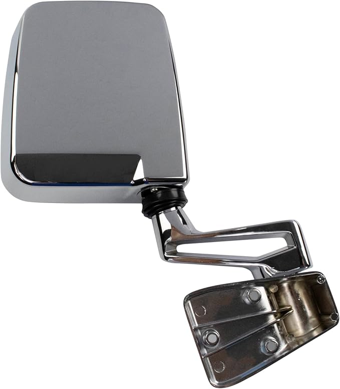 Passenger Side Mirror Manual Folding Manual Adjustment Chrome Compatible with 1987-1995 Jeep Wrangler 1997-2002 Wrangler
