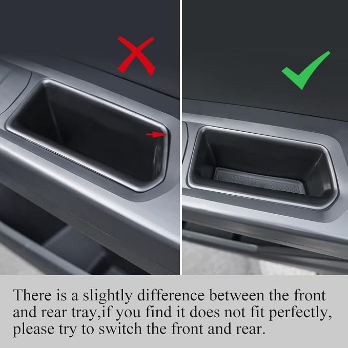 Front Row Door Organizer Compatible with VW Atlas 2018 2019 2020 2021 2022 2023 Atlas Cross Sport Armrest Storage Box Phone Container Handle Pocket ABS Tray Insert Glove Pallet