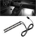 Wevdn Car Interior LED Strip Light, 12V 24 LED Waterproof Neon Ambient Night Light with USB Port, Automotive Atmosphere Decorative Under Dash Lighting Kit, Car Accessories (White)