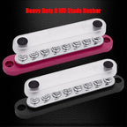 8 x M5 (#10) Studs Power Distribution Block Bus Bar 12V, 5.9" HD 120A Marine BusBar Battery Distribution Block W/Cover for Car Boat Solar (Red & Black)