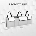 Car Trunk Organizer, Waterproof Collapsible Cargo Bag with 4 Pockets,Backseat Hanging Large Storage with Adjustable Straps, Sturdy Space Saver Frees Trunk Floor for SUV, Truck (white lime)