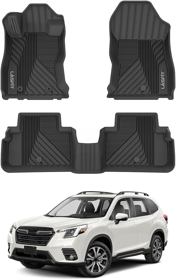 Floor Mats Fit for Subaru Forester 2024 2023 2022 2021 2020 2019 | All Weather TPE Custom Fit Easy Clean Durable No-curling Floor liners for Subaru Forester 2019-2024 1st & 2nd Row Car Mats