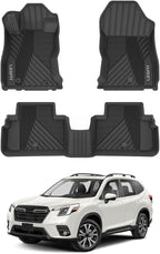 Floor Mats Fit for Subaru Forester 2024 2023 2022 2021 2020 2019 | All Weather TPE Custom Fit Easy Clean Durable No-curling Floor liners for Subaru Forester 2019-2024 1st & 2nd Row Car Mats