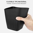 2 Pack Mini Car Trash Can, Car Door Trash Can for Wide Door Pockets, Open-Top Trash Bin, Waterproof TPE Organizer, Black