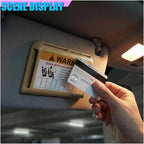 Car Sun Visor Organizer, Car Registration Holder with Parking Number Sticker, Self-Adhesive Card Pocket Storage Organizer to Keep Things Tidy (Beige)